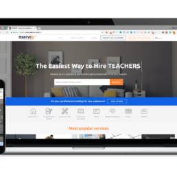 Serviis.com homepage laptop and mobile